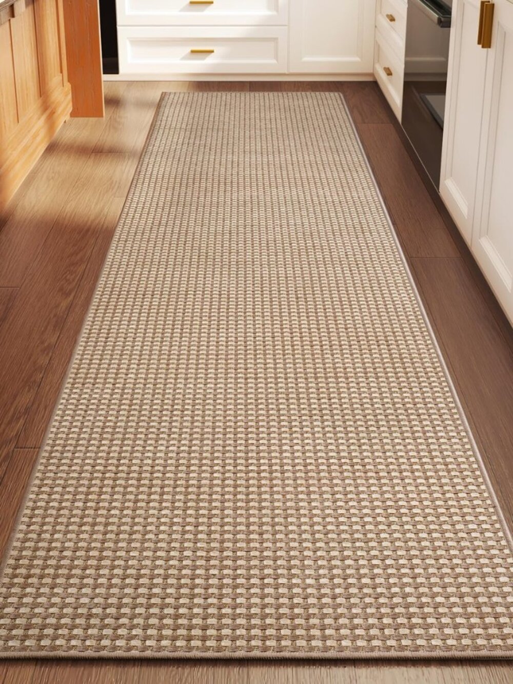 Kitchen Runner Rug Mat Non Slip Hallway Runner Washable Brown 2x6 ft